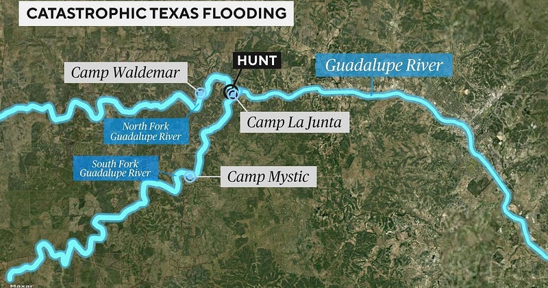 Map of the Guadalupe River