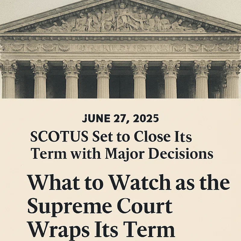 June 27, 2025 — SCOTUS Set to Close Its Term with Major Decisions