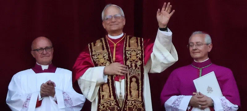 Pope Leo Waving to the Vatican
